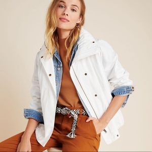 Anthropologie White Anorak Jacket